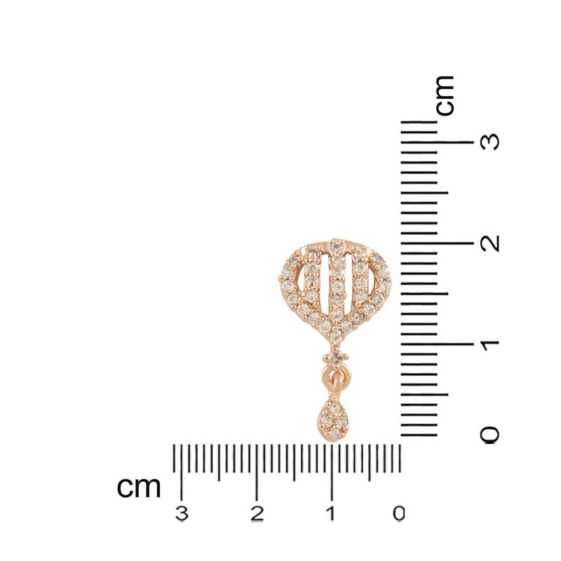 Stylish Rose Gold Plated CZ and American Diamond Fashionable Look Drop Earrings For Women/Girls 