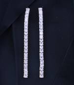 Sparkling Glamorous Rose Gold Plated CZ and American Diamond Tassel Drop Fashionable Earrings