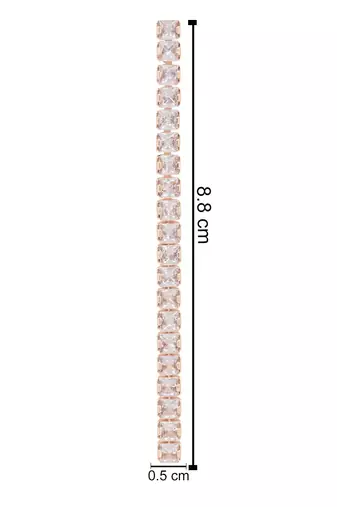 Sparkling Glamorous Rose Gold Plated CZ and American Diamond Tassel Drop Fashionable Earrings