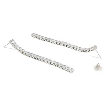 Sparkling Glamorous Silver Plated CZ and American Diamond Tassel Drop Fashionable Earrings for Women/Girls 2