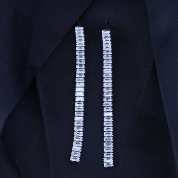 Sparkling Glamorous Silver Plated CZ and American Diamond Tassel Drop Fashionable Earrings for Women/Girls 1