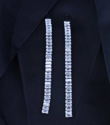 Sparkling Glamorous Silver Plated CZ and American Diamond Tassel Drop Fashionable Earrings for Women/Girls