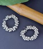 Navratri Ethnic Silver Oxidised Afghani Ghungroo Style Hoop Earrings For Women/Girls 