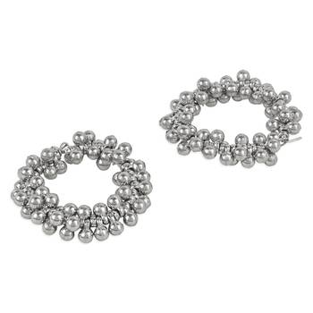 Navratri Ethnic Silver Oxidised Afghani Ghungroo Style Hoop Earrings For Women/Girls  2