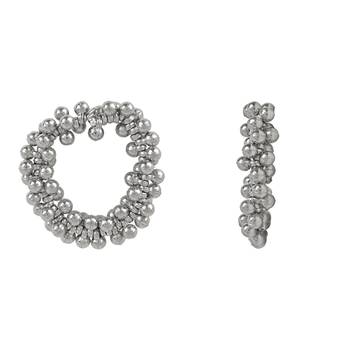 Navratri Ethnic Silver Oxidised Afghani Ghungroo Style Hoop Earrings For Women/Girls  3