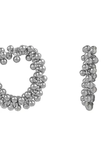 Navratri Ethnic Silver Oxidised Afghani Ghungroo Style Hoop Earrings For Women/Girls 