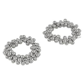 Navratri Ethnic Silver Oxidised Afghani Ghungroo Style Hoop Earrings For Women/Girls  4