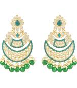 Traditional Handcrafted Pearl Kundan Beaded Chandbali Earrings for Women & Girls 