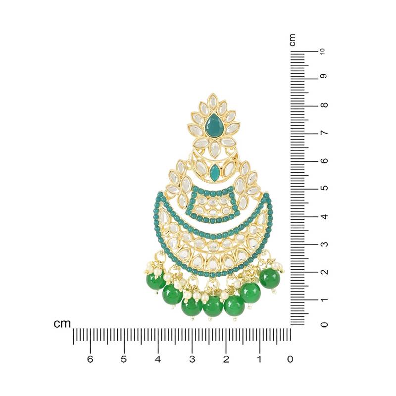 Traditional Handcrafted Pearl Kundan Beaded Chandbali Earrings for Women & Girls 