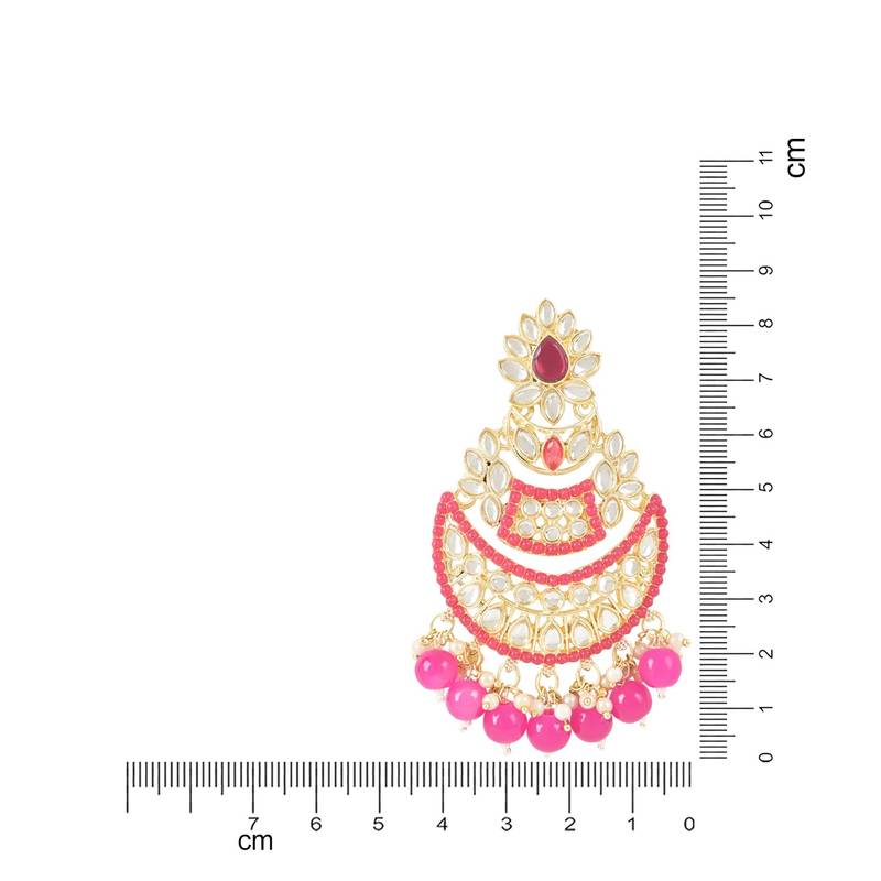 Traditional Handcrafted Pearl Kundan Beaded Chandbali Earrings for Women & Girls 