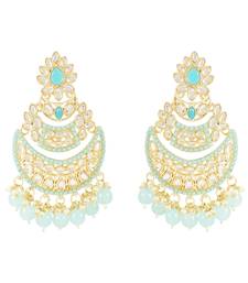 Traditional Handcrafted Pearl Kundan Beaded Chandbali Earrings for Women & Girls 
