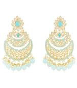 Traditional Handcrafted Pearl Kundan Beaded Chandbali Earrings for Women & Girls 