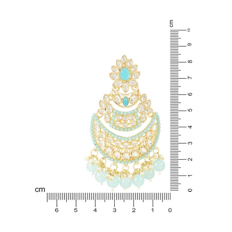 Traditional Handcrafted Pearl Kundan Beaded Chandbali Earrings for Women & Girls 