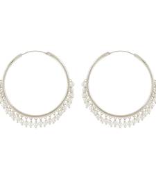 Silver Plated Chandbali Hoop Earrings Handcrafted With Pearl For Women & Girls