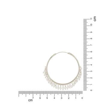 Silver Plated Chandbali Hoop Earrings Handcrafted With Pearl For Women & Girls 4