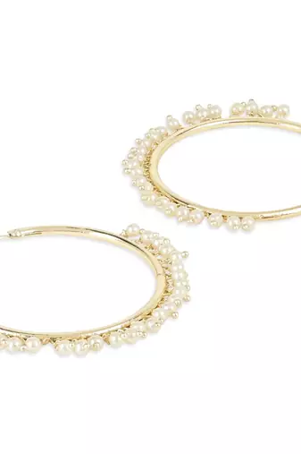 Chandbali Hoop Earrings Handcrafted With Pearl For Women & Girls
