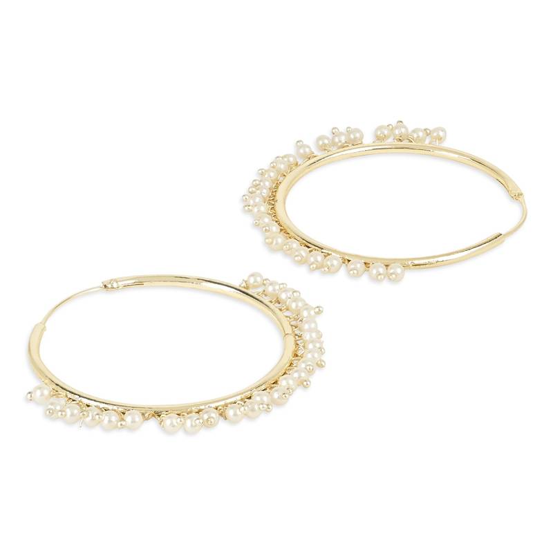 Chandbali Hoop Earrings Handcrafted With Pearl For Women & Girls