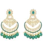 Traditional Handcrafted Pearl Kundan Beaded Chandbali Earrings for Women & Girls 