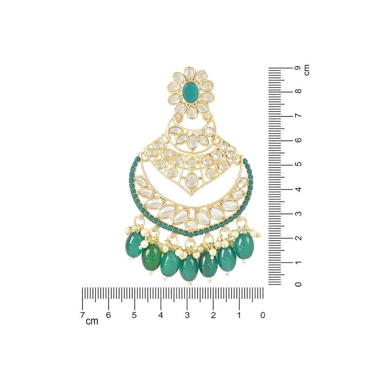 Traditional Handcrafted Pearl Kundan Beaded Chandbali Earrings for Women & Girls 