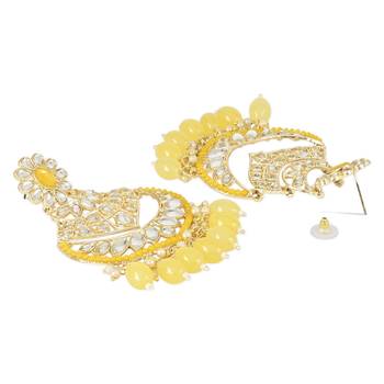 Traditional Handcrafted Pearl Kundan Beaded Chandbali Earrings for Women & Girls  3