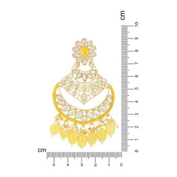 Traditional Handcrafted Pearl Kundan Beaded Chandbali Earrings for Women & Girls  4