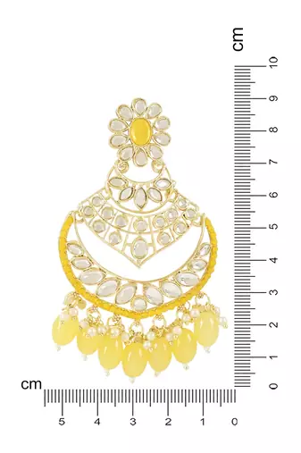 Traditional Handcrafted Pearl Kundan Beaded Chandbali Earrings for Women & Girls 