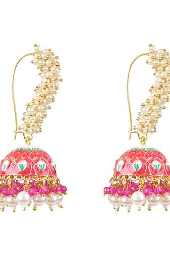 Traditional Meenakari Handcrafted Pearl Jhumki Earrings For Women & Girls (E3130Q)