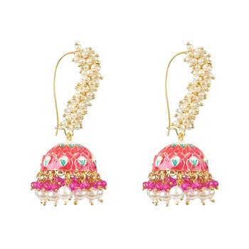 Traditional Meenakari Handcrafted Pearl Jhumki Earrings For Women & Girls (E3130Q) 1