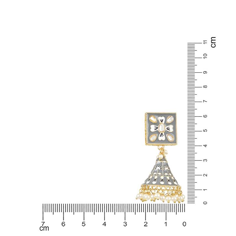 Traditional Meenakari Kundan Studded Pearl Dangle Jhumki Earrings For Women & Girls 