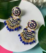 Traditional Handcrafted Meenakari Pearl Kundan Beaded Earring For Women & Gilrs (E3133Bl)