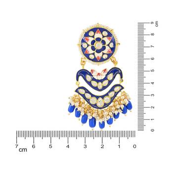 Traditional Handcrafted Meenakari Pearl Kundan Beaded Earring For Women & Gilrs (E3133Bl) 4