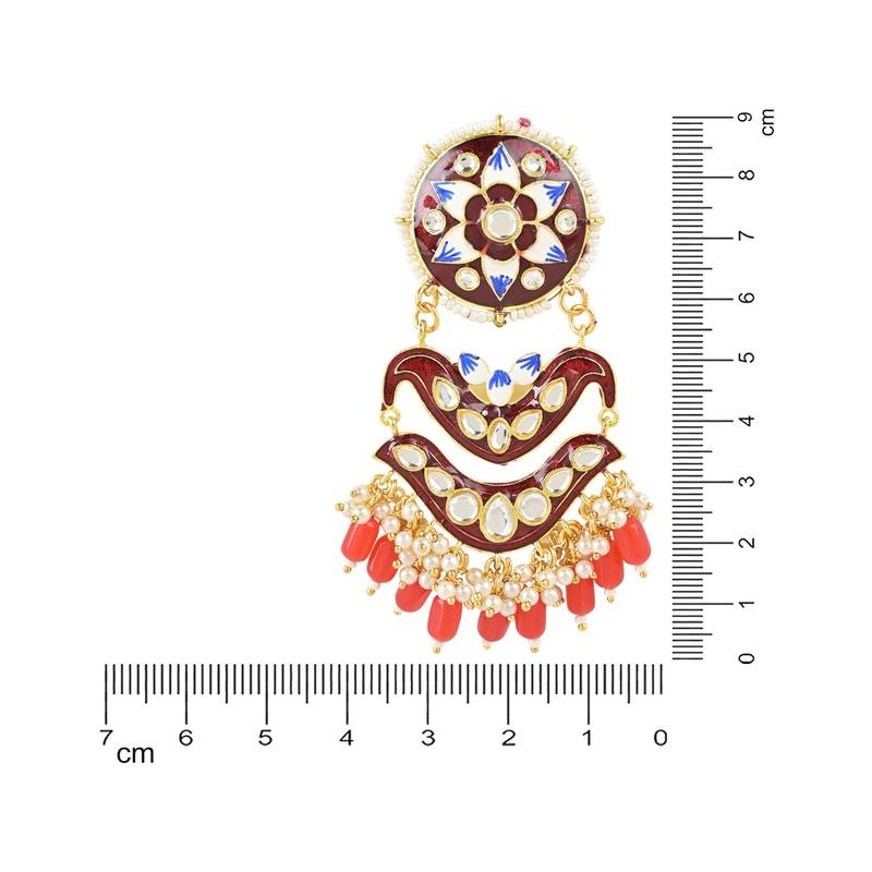 Traditional Handcrafted Meenakari Pearl Kundan Beaded Earring For Women & Gilrs 