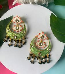 Traditional Handcrafted Meenakari Pearl Kundan Beaded Chandbali Earring For Women & Gilrs 