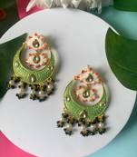 Traditional Handcrafted Meenakari Pearl Kundan Beaded Chandbali Earring For Women & Gilrs 