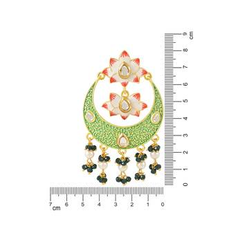 Traditional Handcrafted Meenakari Pearl Kundan Beaded Chandbali Earring For Women & Gilrs  4