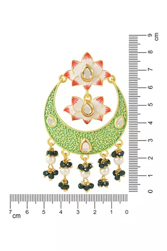 Traditional Handcrafted Meenakari Pearl Kundan Beaded Chandbali Earring For Women & Gilrs 