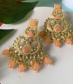 Traditional Kundan Pearl Chandbali Earrings For Women/Girls (E3135Pe)