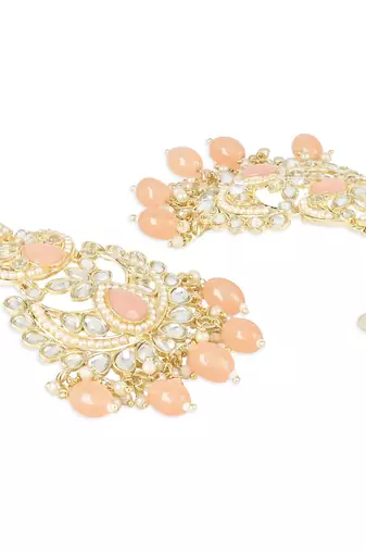 Traditional Kundan Pearl Chandbali Earrings For Women/Girls (E3135Pe)