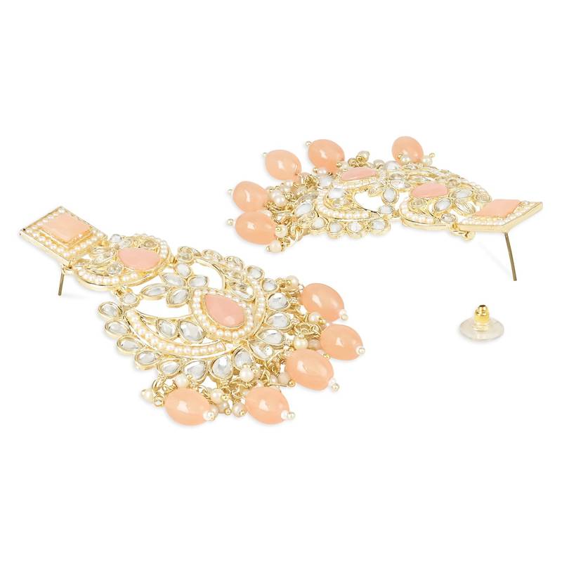 Traditional Kundan Pearl Chandbali Earrings For Women/Girls (E3135Pe)