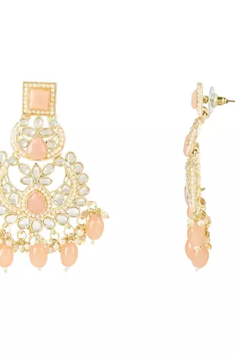 Traditional Kundan Pearl Chandbali Earrings For Women/Girls (E3135Pe)