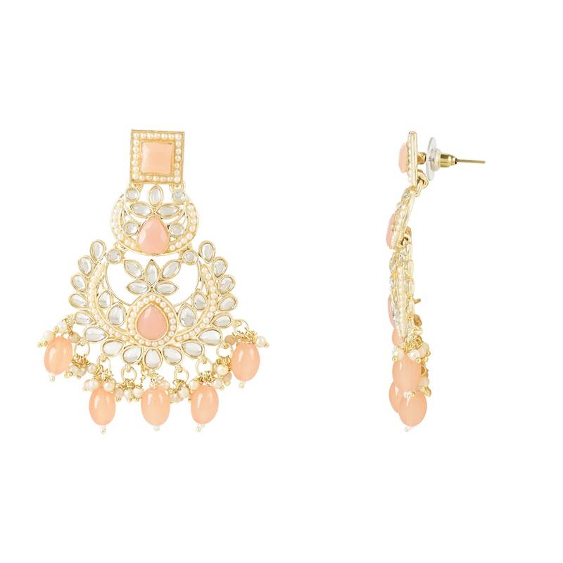 Traditional Kundan Pearl Chandbali Earrings For Women/Girls (E3135Pe)