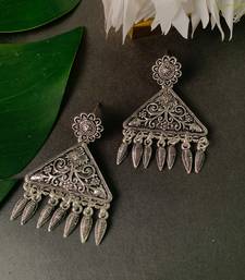 Navratri Ethnic Silver Oxidized Afghani Style Trending Earrings For Women & Girls 