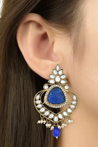 Traditional Kundan Pearl Chandbali Earrings For Women And Girls 