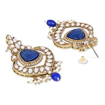 Traditional Kundan Pearl Chandbali Earrings For Women And Girls  3