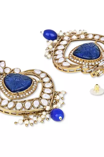 Traditional Kundan Pearl Chandbali Earrings For Women And Girls 