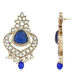 Traditional Kundan Pearl Chandbali Earrings For Women And Girls  4