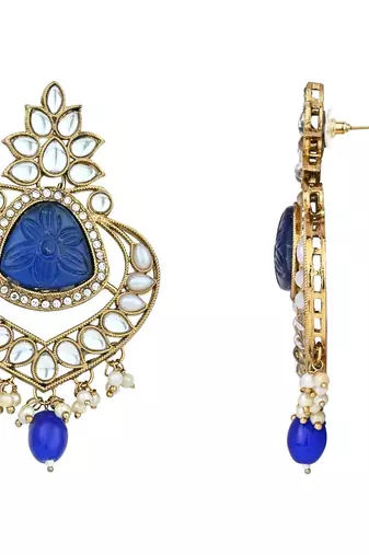 Traditional Kundan Pearl Chandbali Earrings For Women And Girls 
