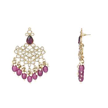 Traditional Kundan Pearl Chandbali Earrings For Women And Girls  3