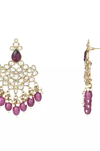 Traditional Kundan Pearl Chandbali Earrings For Women And Girls 