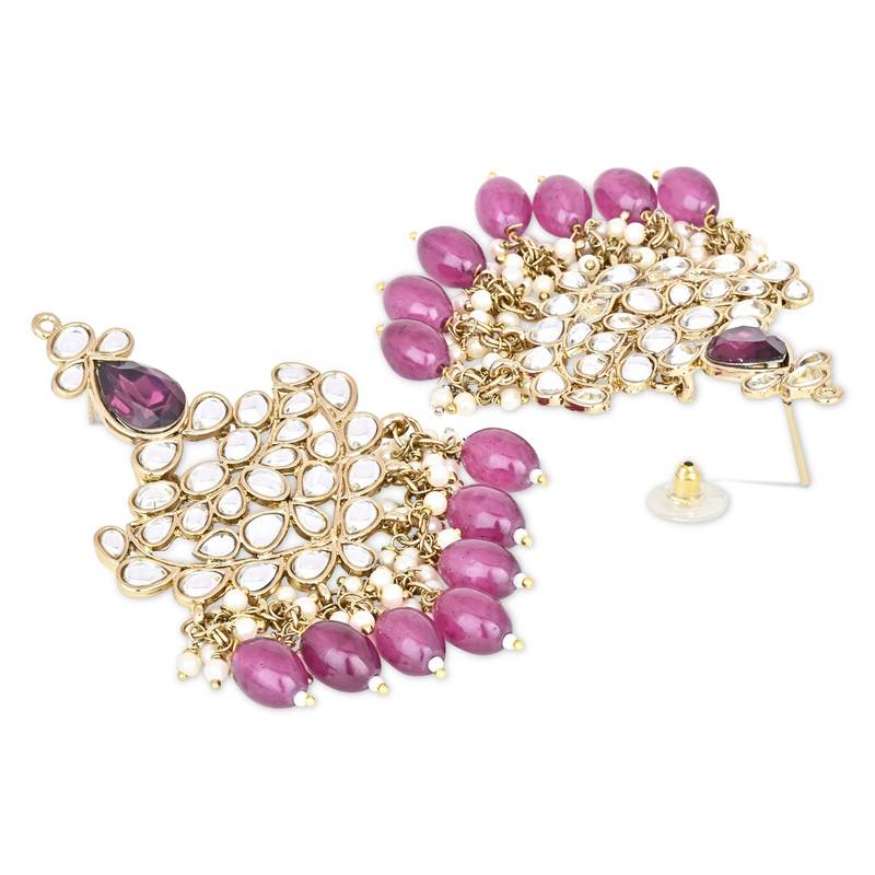 Traditional Kundan Pearl Chandbali Earrings For Women And Girls 